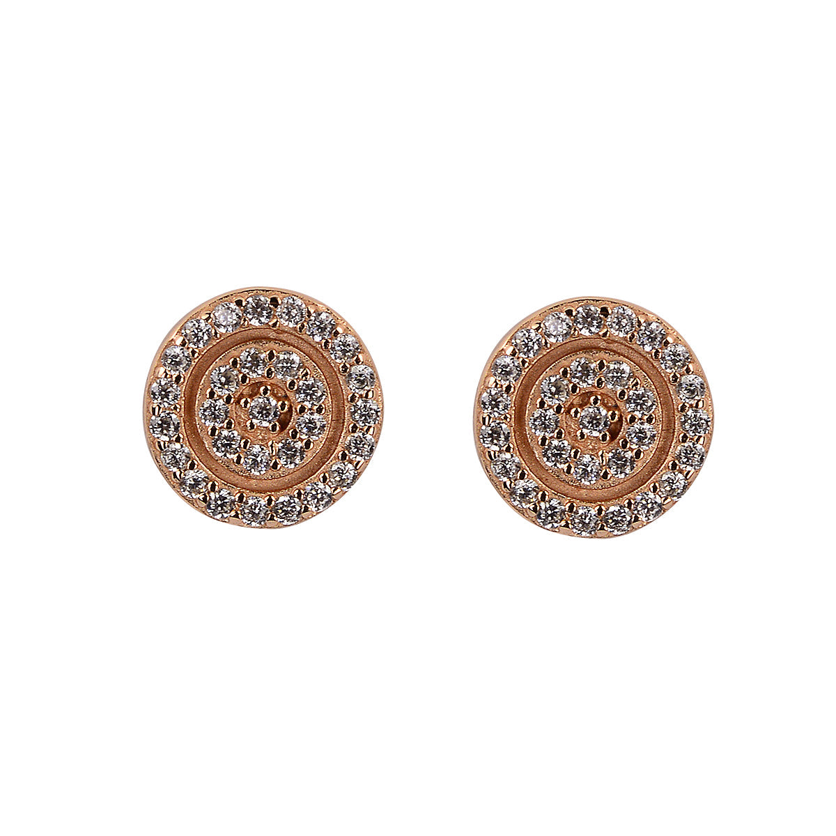 Alique double crystal rose gold earrings