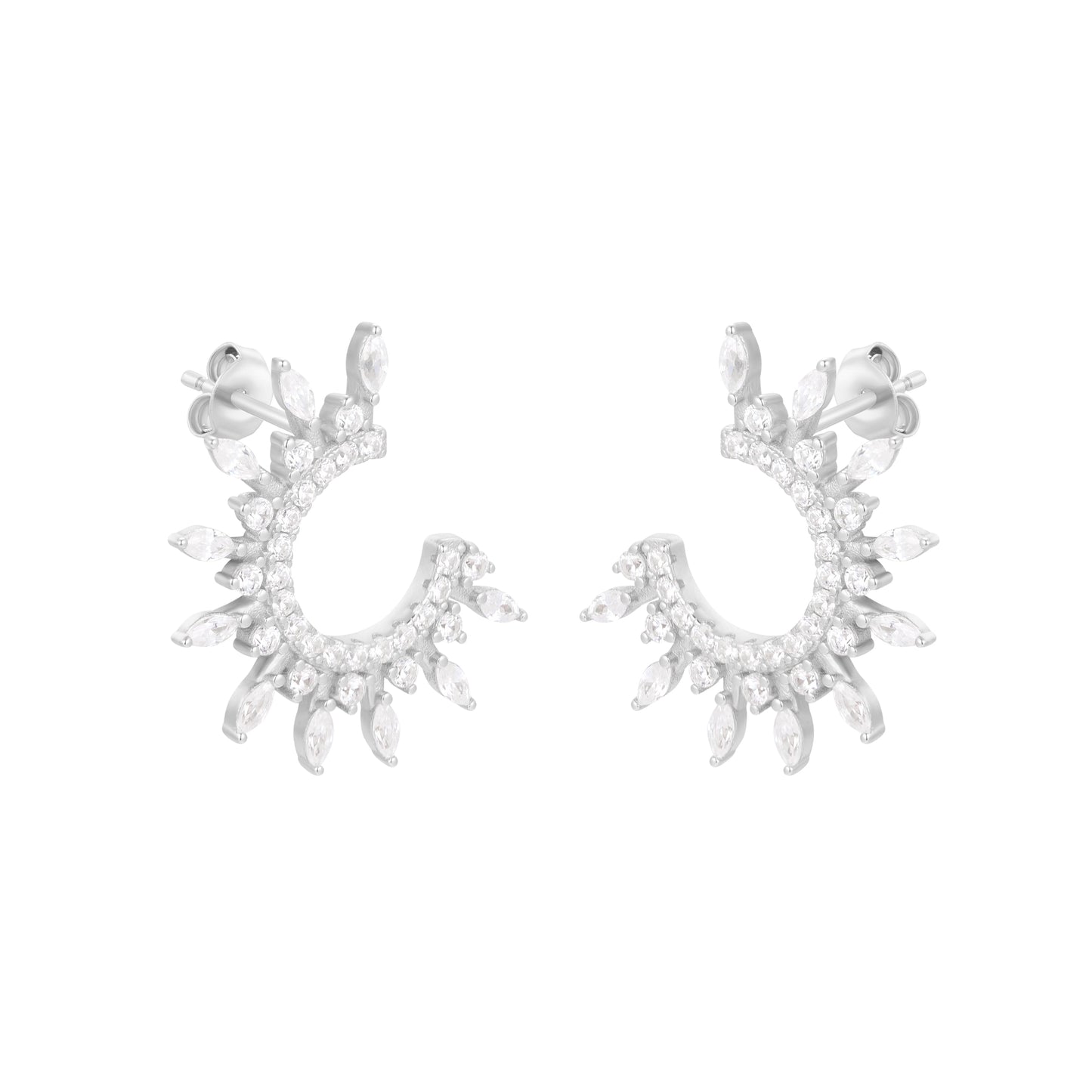 NALINA CRYSTAL SILVER EARRINGS