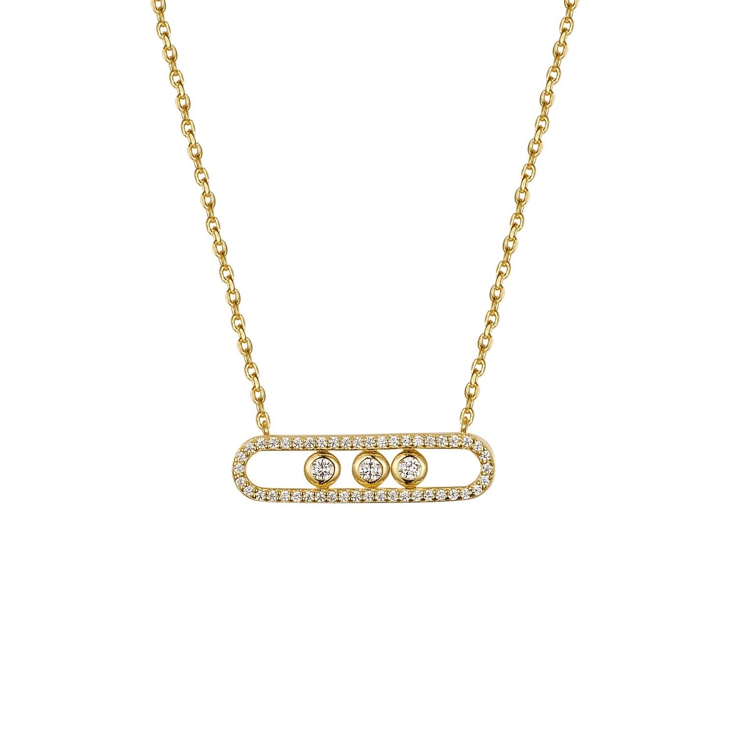 LEONA SLIDING CRYSTAL GOLD NECKLACE