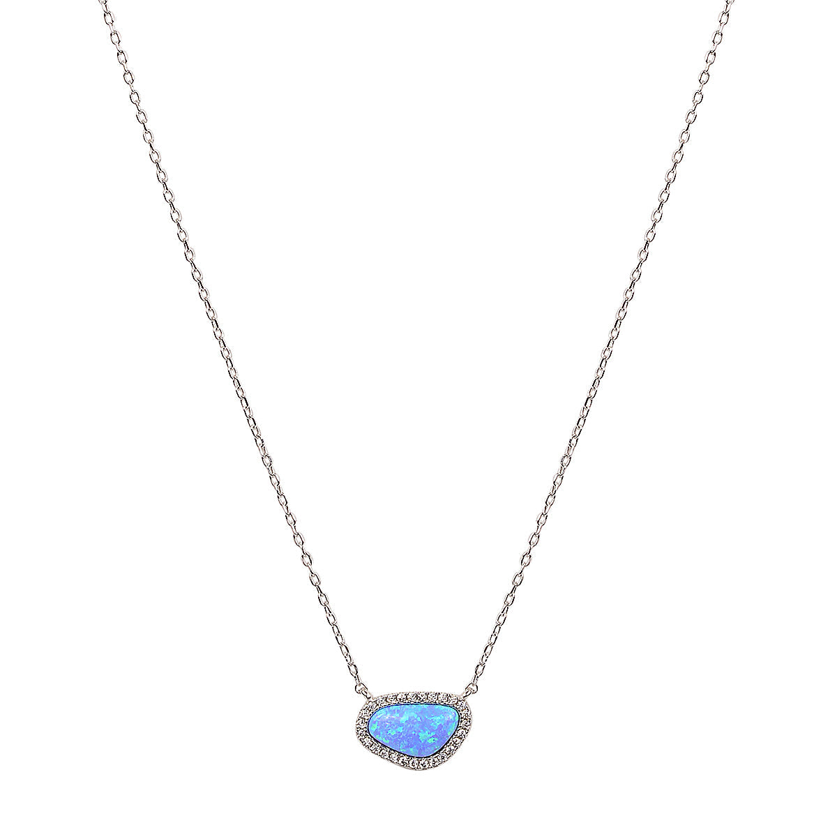 Asymmetric opal necklace
