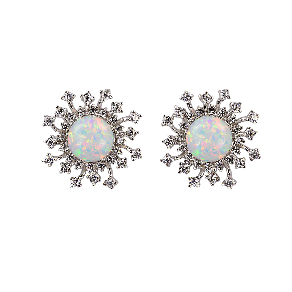 White opal earrings