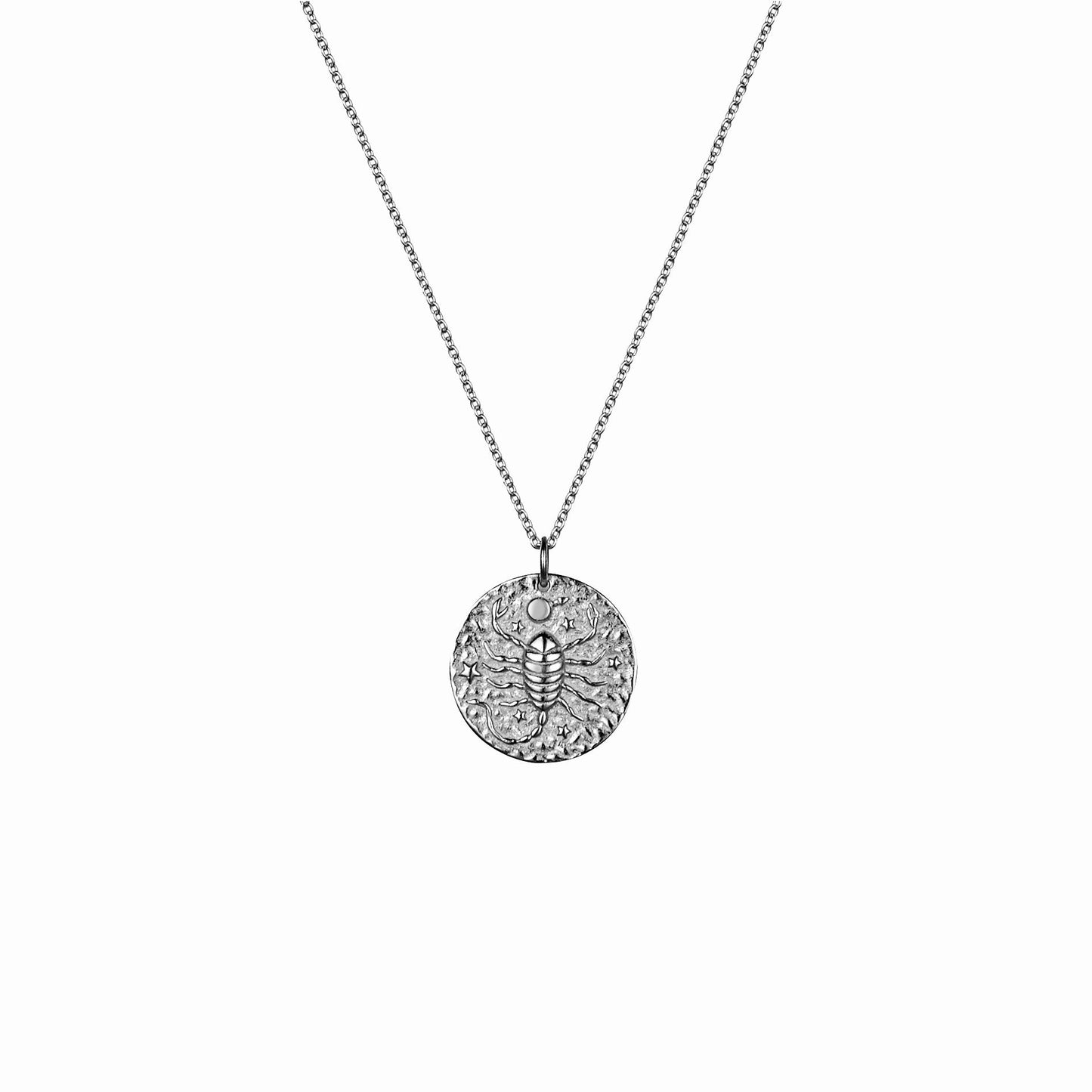 Scorpio zodiac silver necklace