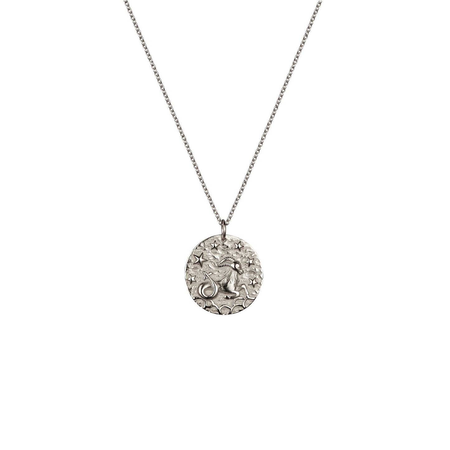 Capricorn zodiac sterling silver necklace