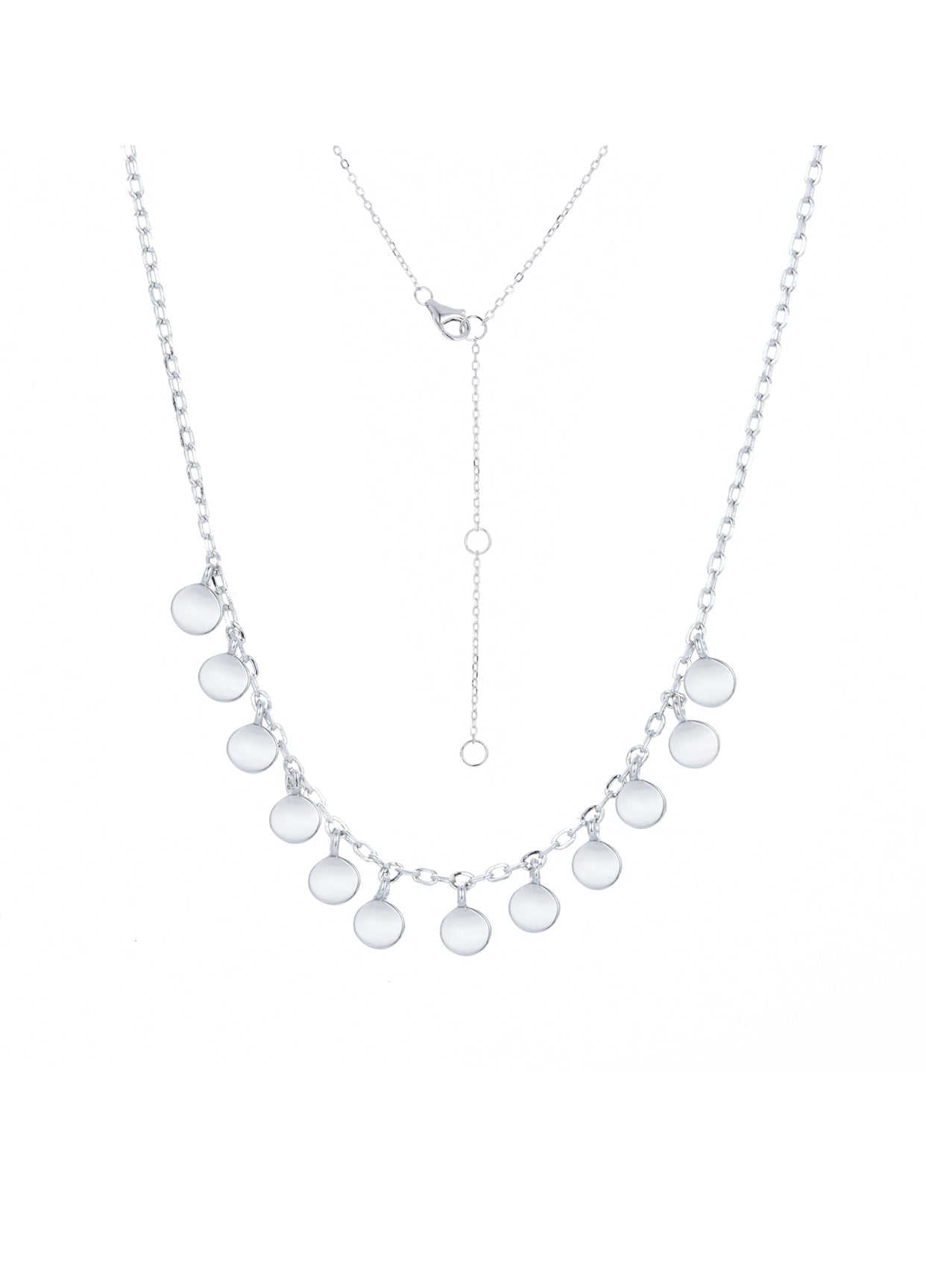 BOHO MINI DISC SILVER NECKLACE