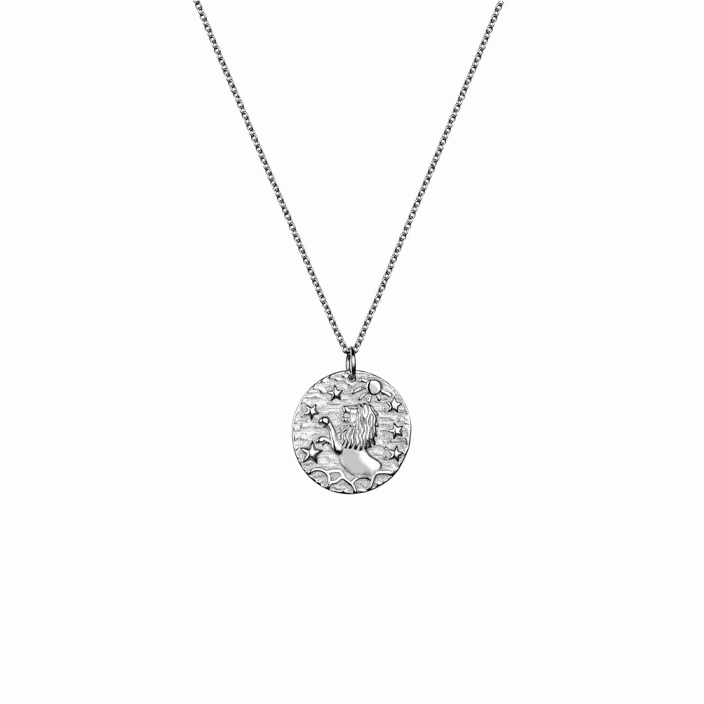 Leo zodiac silver necklace