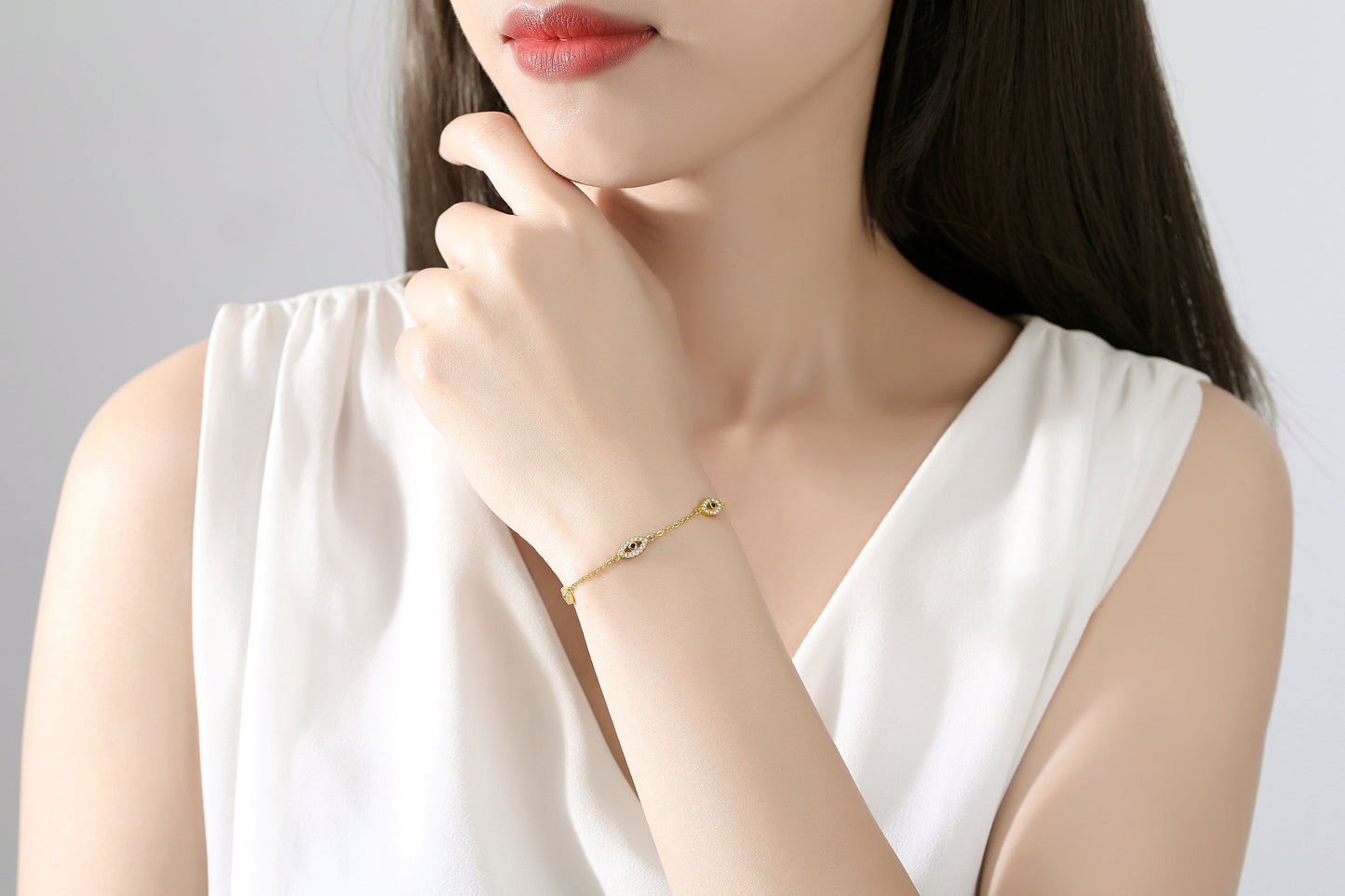 Astra Evil Eye Charm Gold Bracelet