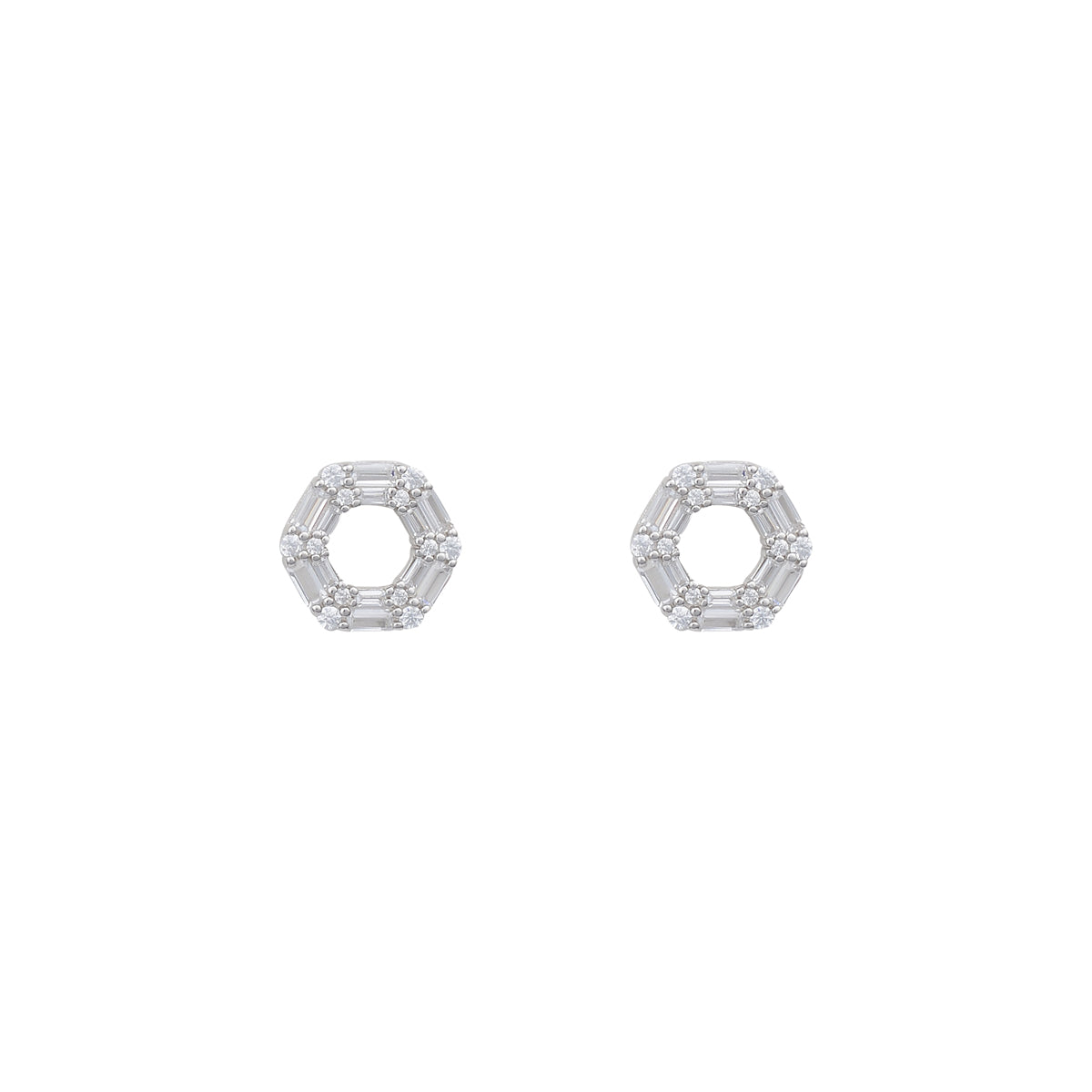 AVELINE BAGUETTE SILVER EARRINGS