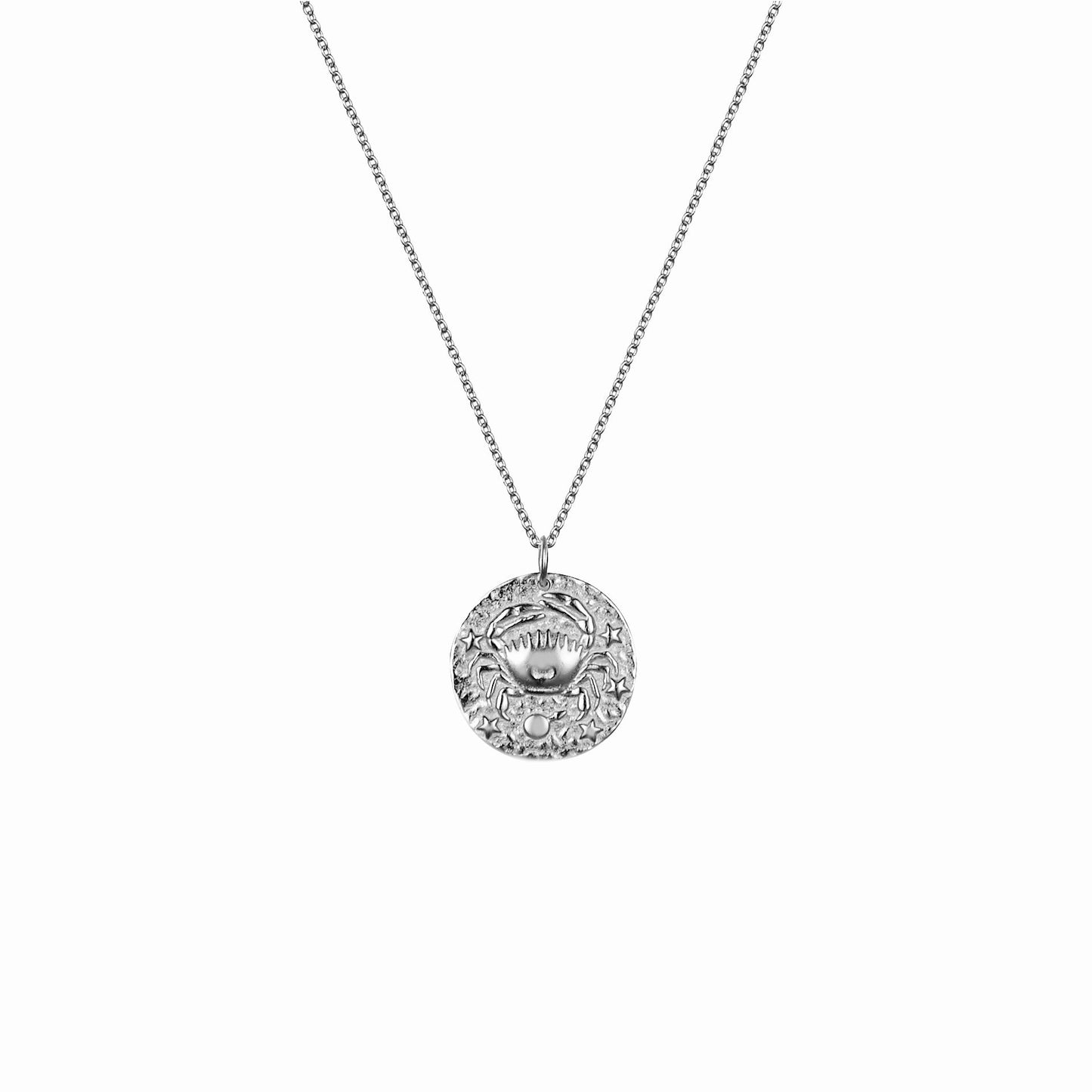 Cancer zodiac star sign silver necklace