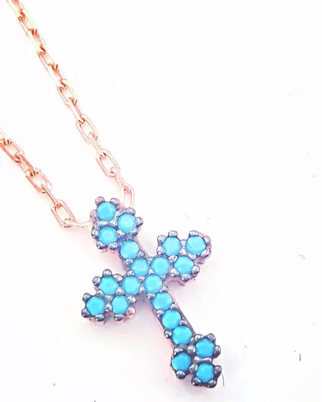 turquoise cross necklace