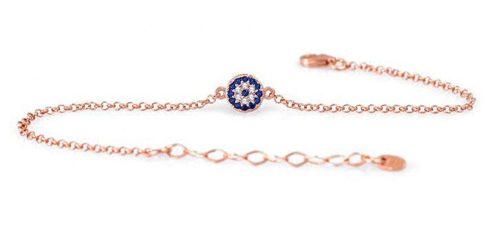 mini evil eye rose gold bracelet