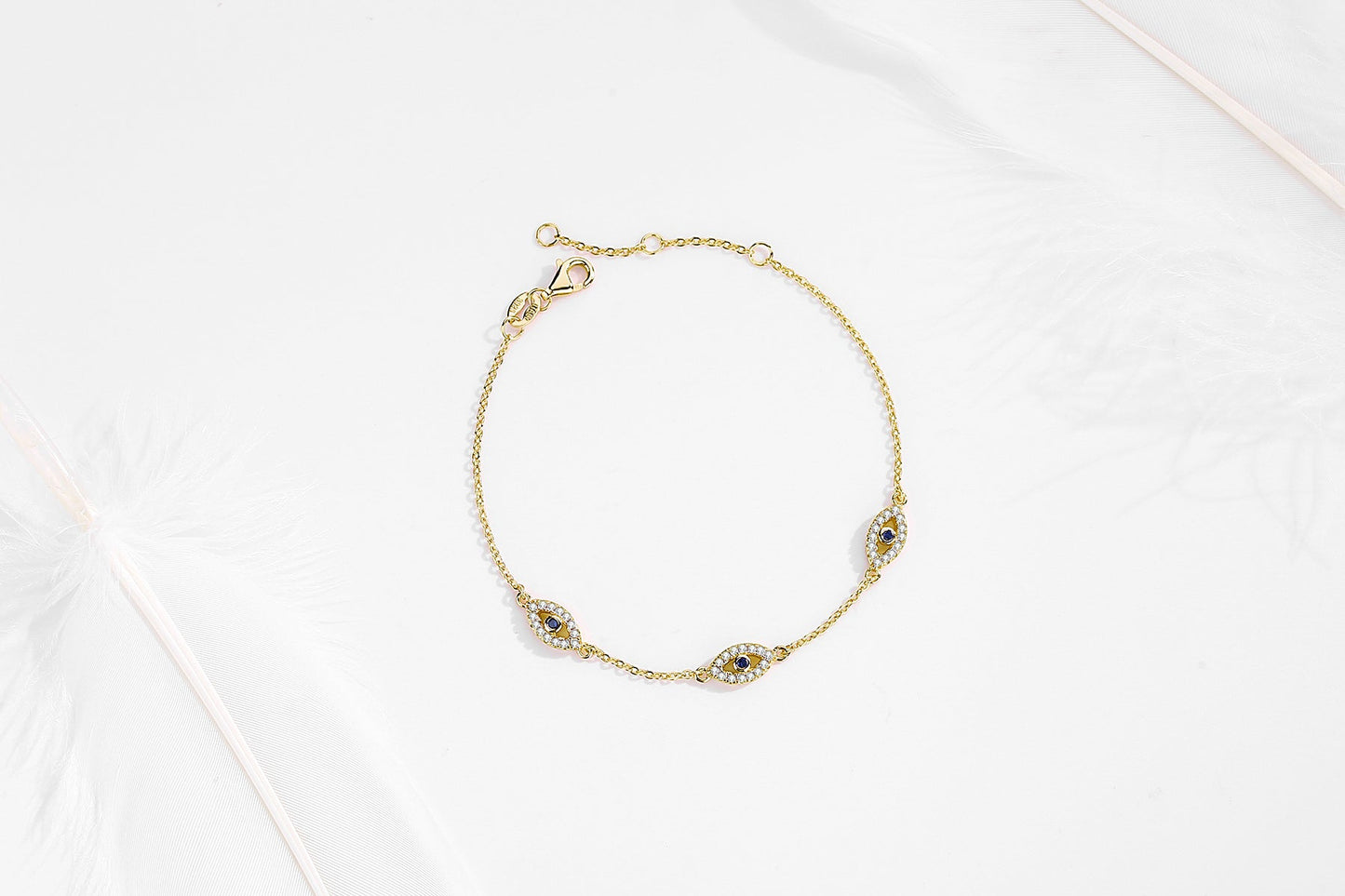 Astra Evil Eye Charm Gold Bracelet