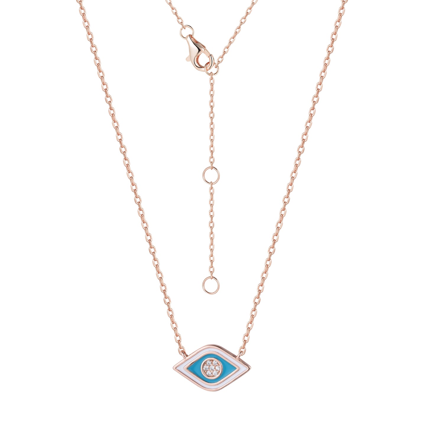AVINA EVIL EYE ROSE GOLD NECKLACE