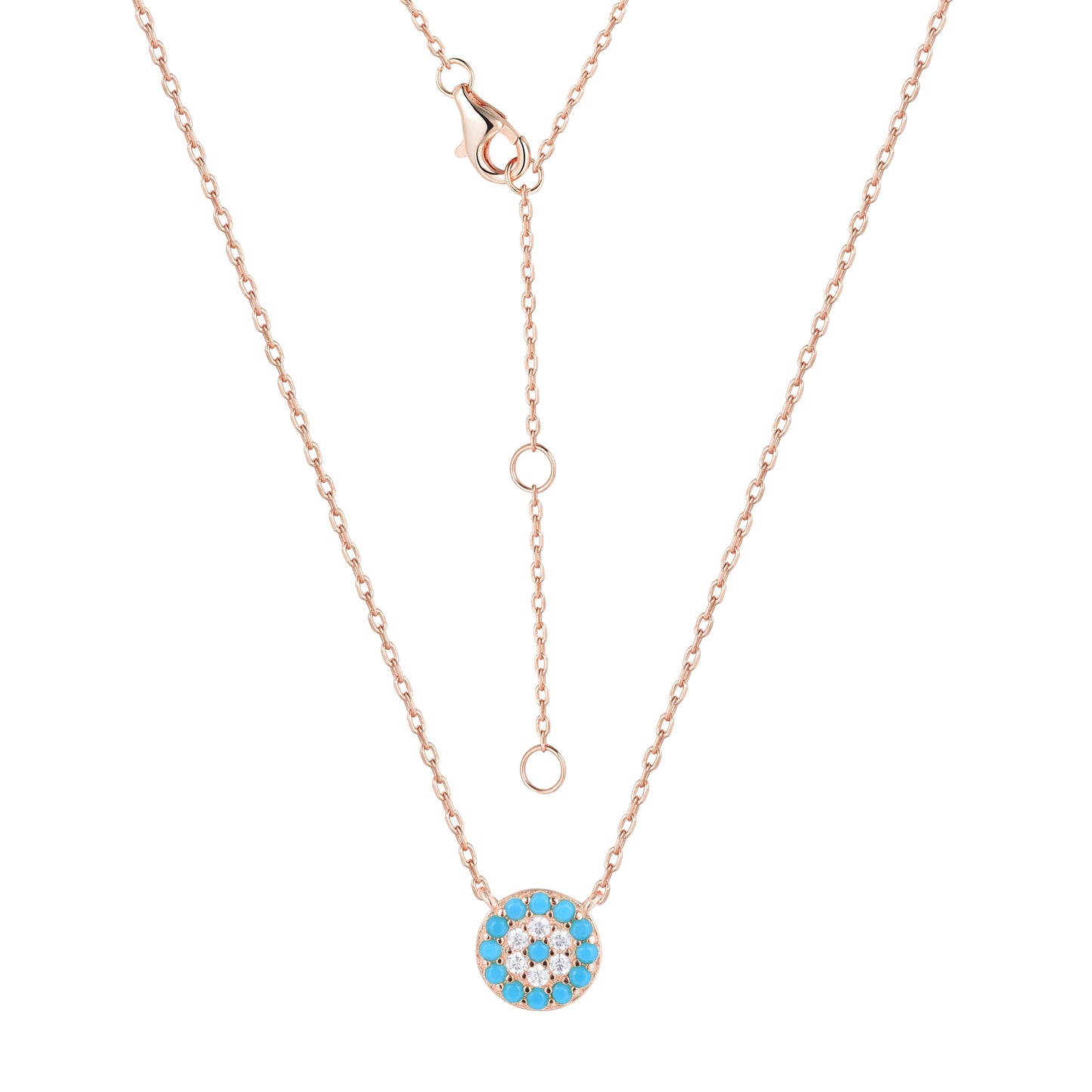 CIANA EVIL EYE ROSE GOLD NECKLACE