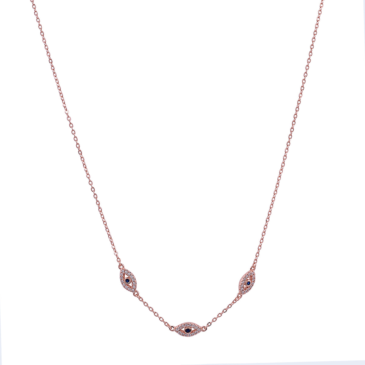 Astra Evil Eye Charm Rose Gold Necklace