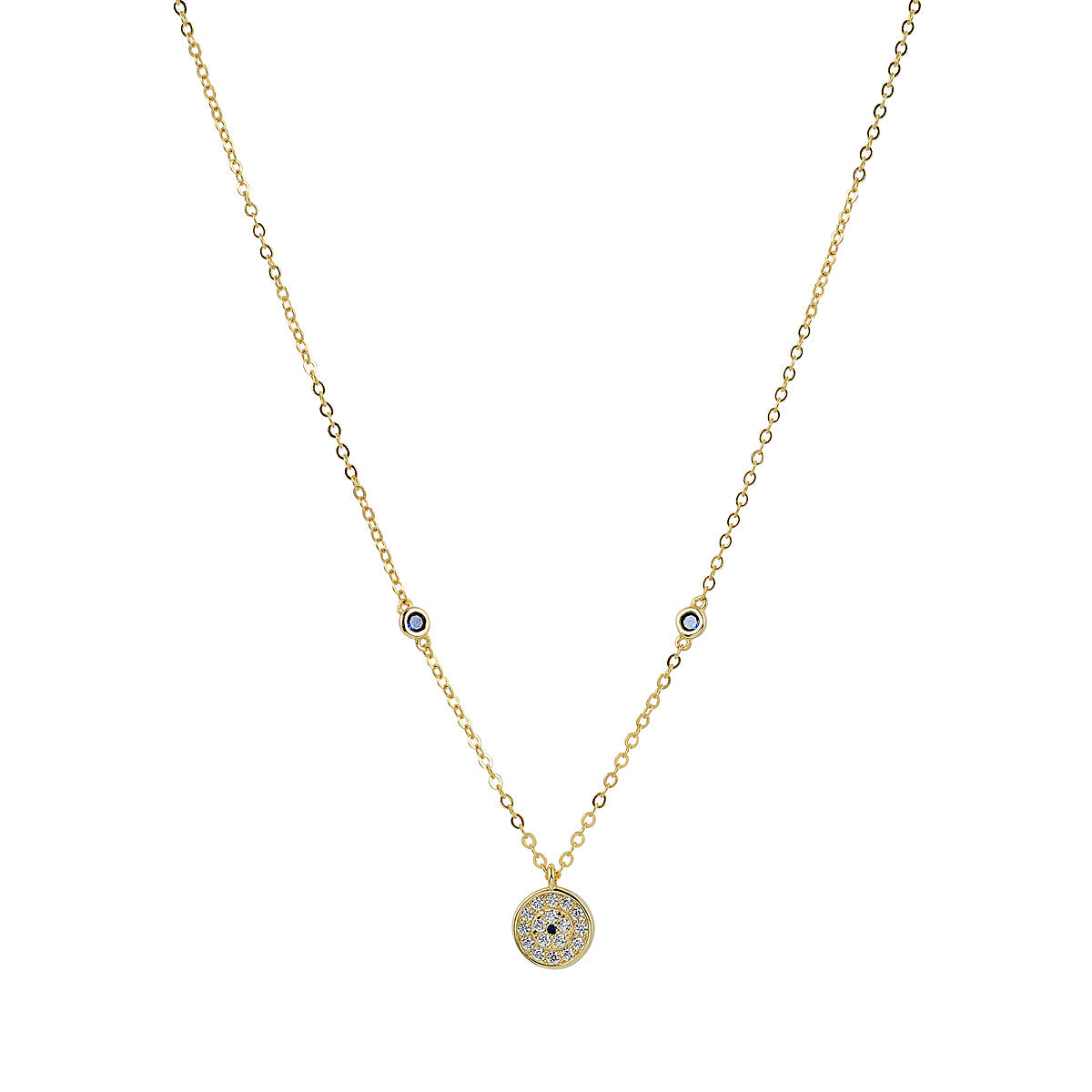 CINDY EVIL EYE GOLD CHARM NECKLACE