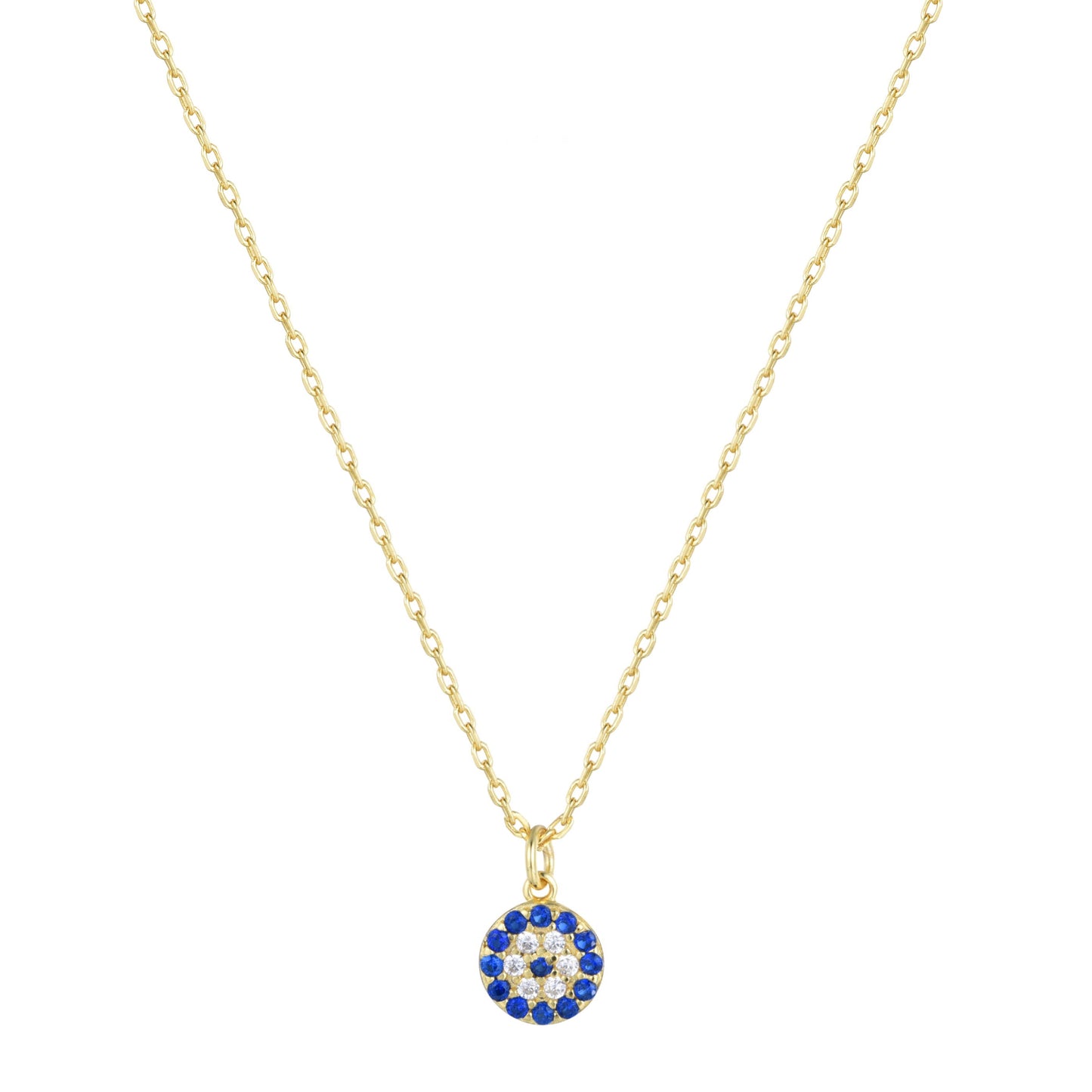 Celestia Round Evil Eye Gold Necklace