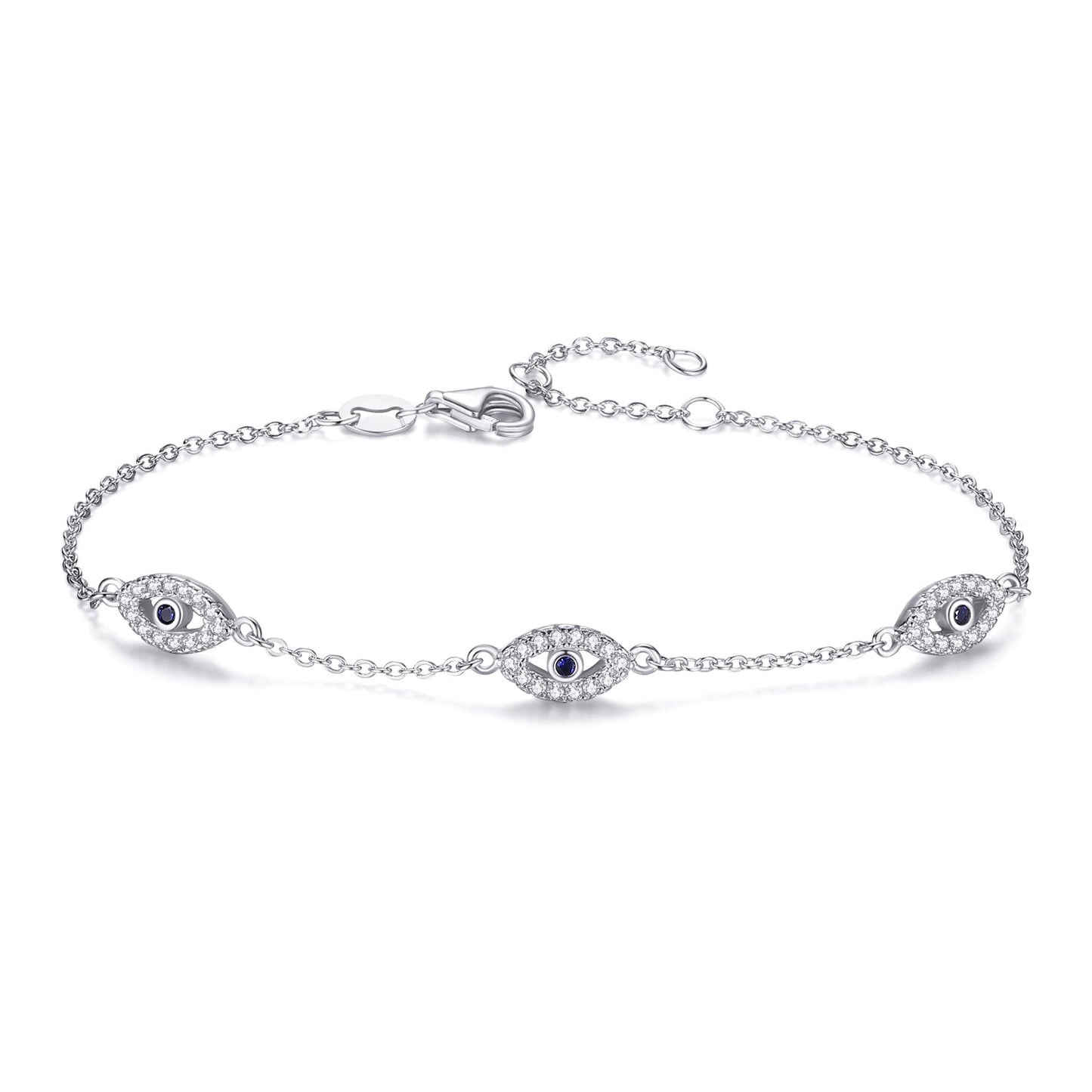 Astra Evil Eye Charm Silver Bracelet
