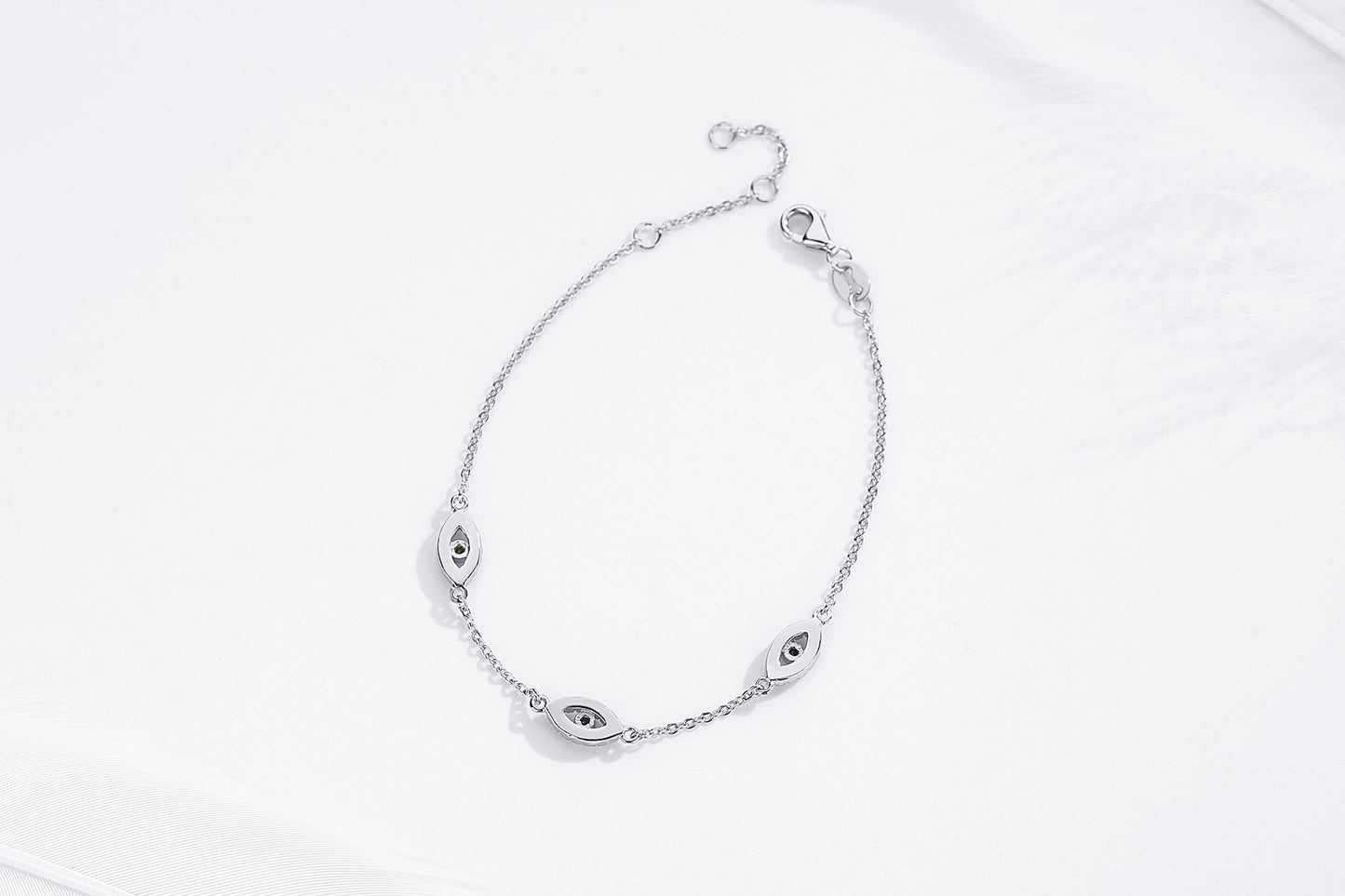 Astra Evil Eye Charm Silver Bracelet
