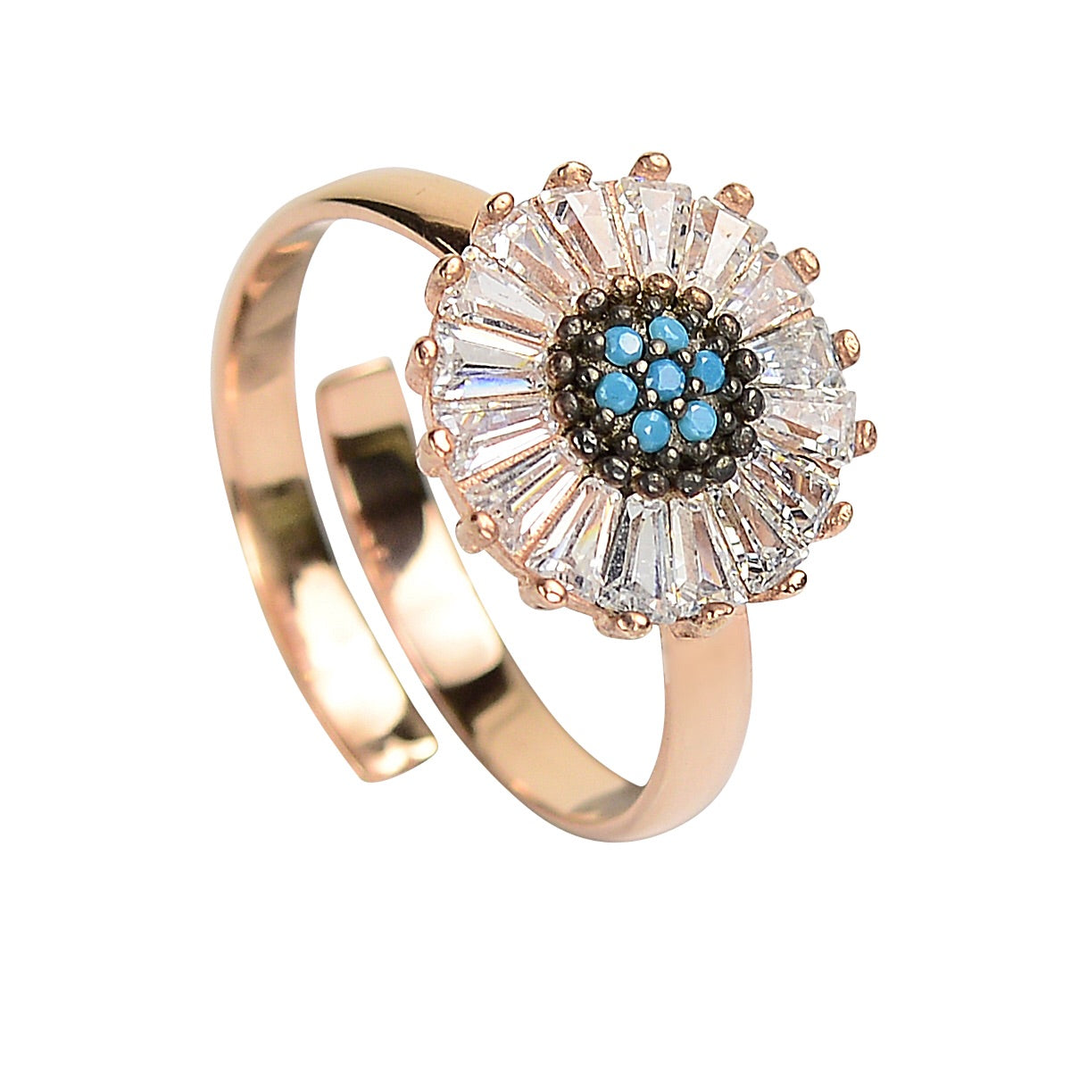 evil eye rose gold ring