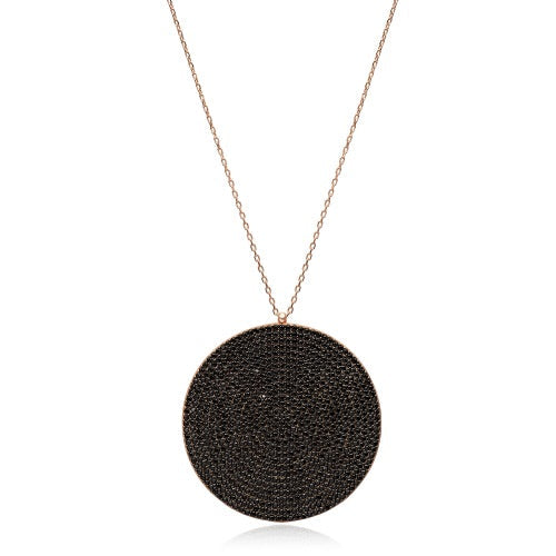 Onyx disc necklace