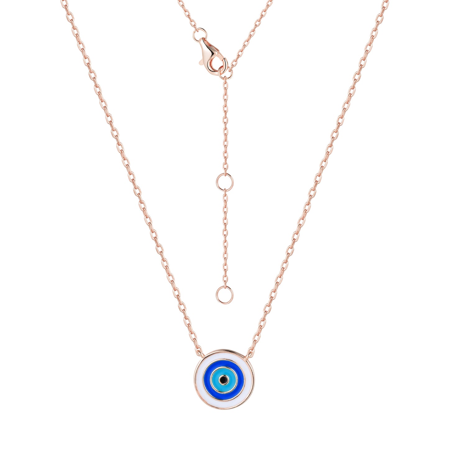 Aura Evil Eye Rose Gold Necklace