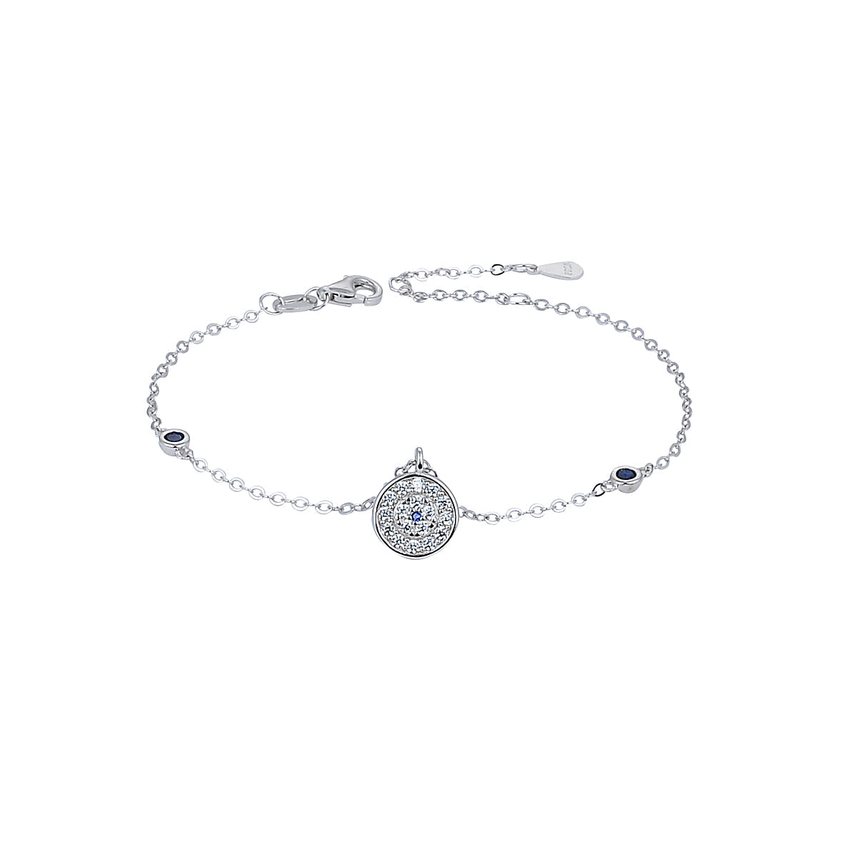 CINDY EVIL EYE SILVER CHARM BRACELET
