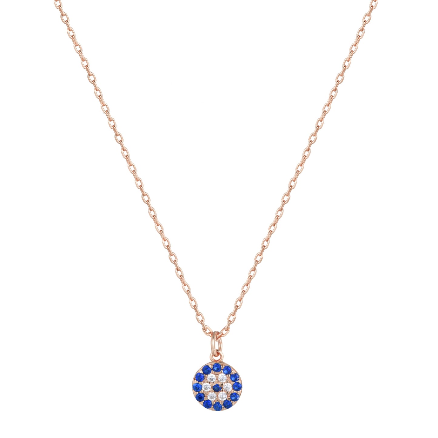 Celestia Round Evil Eye Rose Gold Necklace