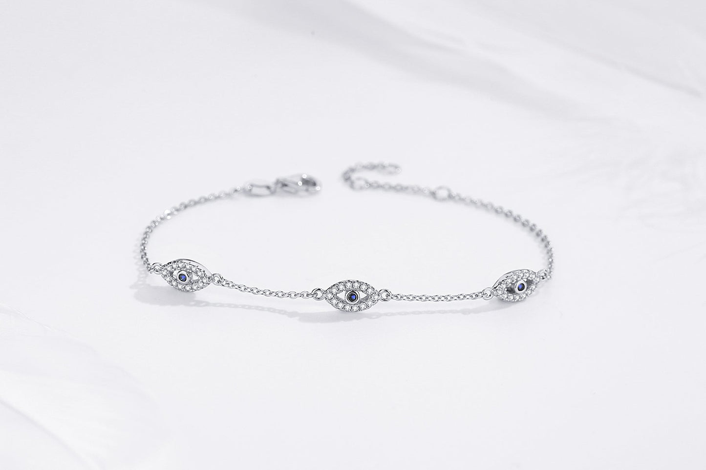 Astra Evil Eye Charm Silver Bracelet