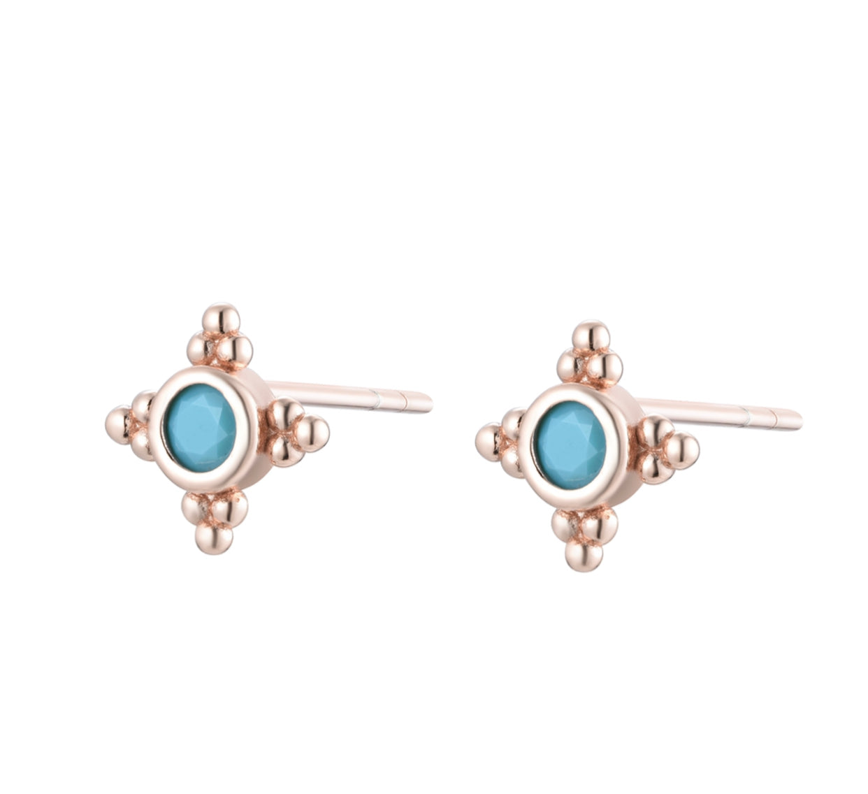 ESTELLE TURQUOISE ROSE GOLD EARRINGS