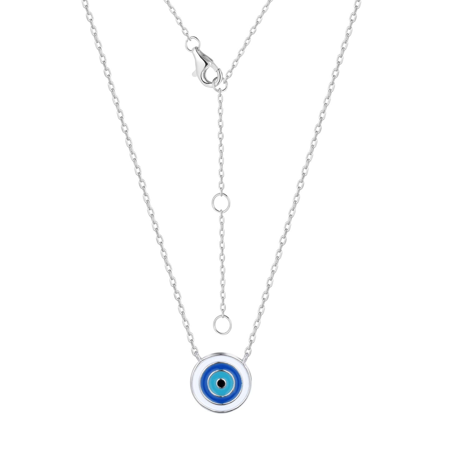 Aura Evil Eye Silver Necklace