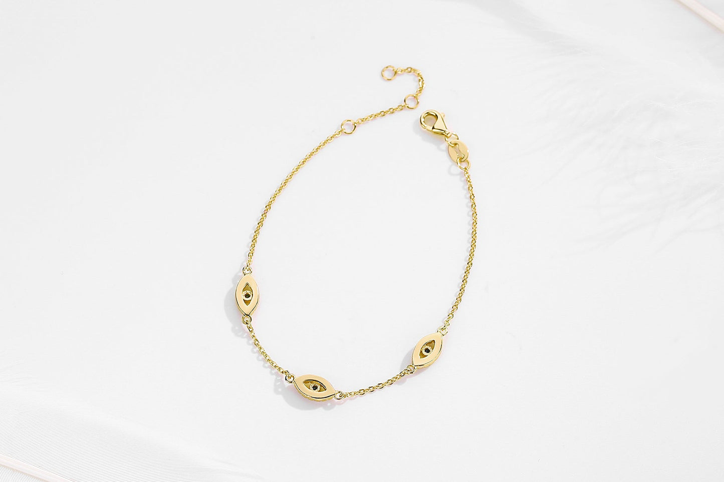 Astra Evil Eye Charm Gold Bracelet