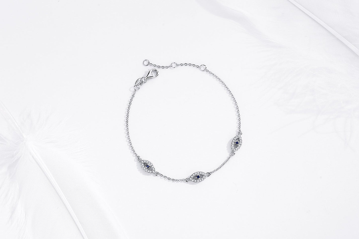 Astra Evil Eye Charm Silver Bracelet