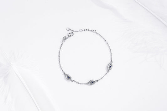 Astra Evil Eye Charm Silver Bracelet