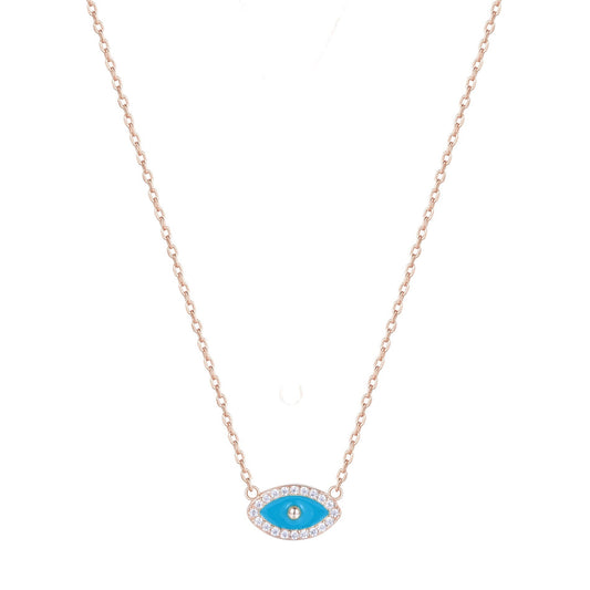 NATALIE MINI EVIL EYE ROSE GOLD NECKLACE