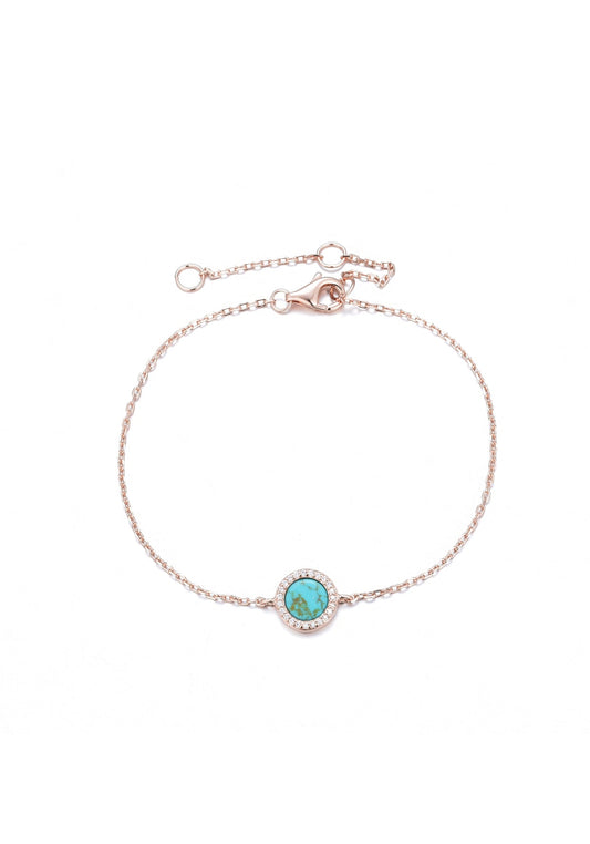 AVA ROUND TURQUOISE ROSE GOLD BRACELET