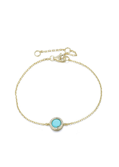 AVA ROUND TURQUOISE GOLD BRACELET