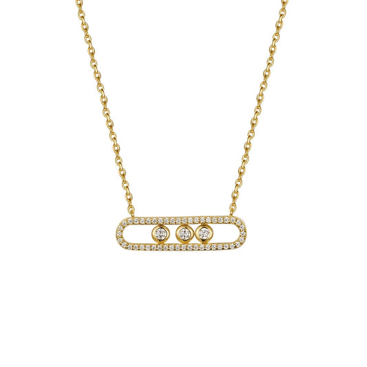 LEONA SLIDING CRYSTAL GOLD NECKLACE