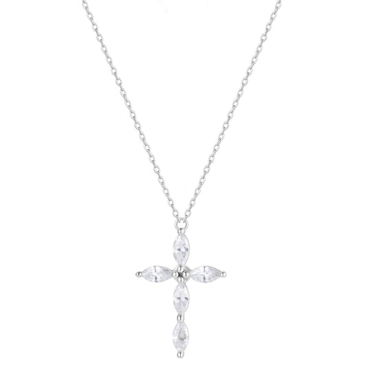 NERIAH CROSS SILVER NECKLACE