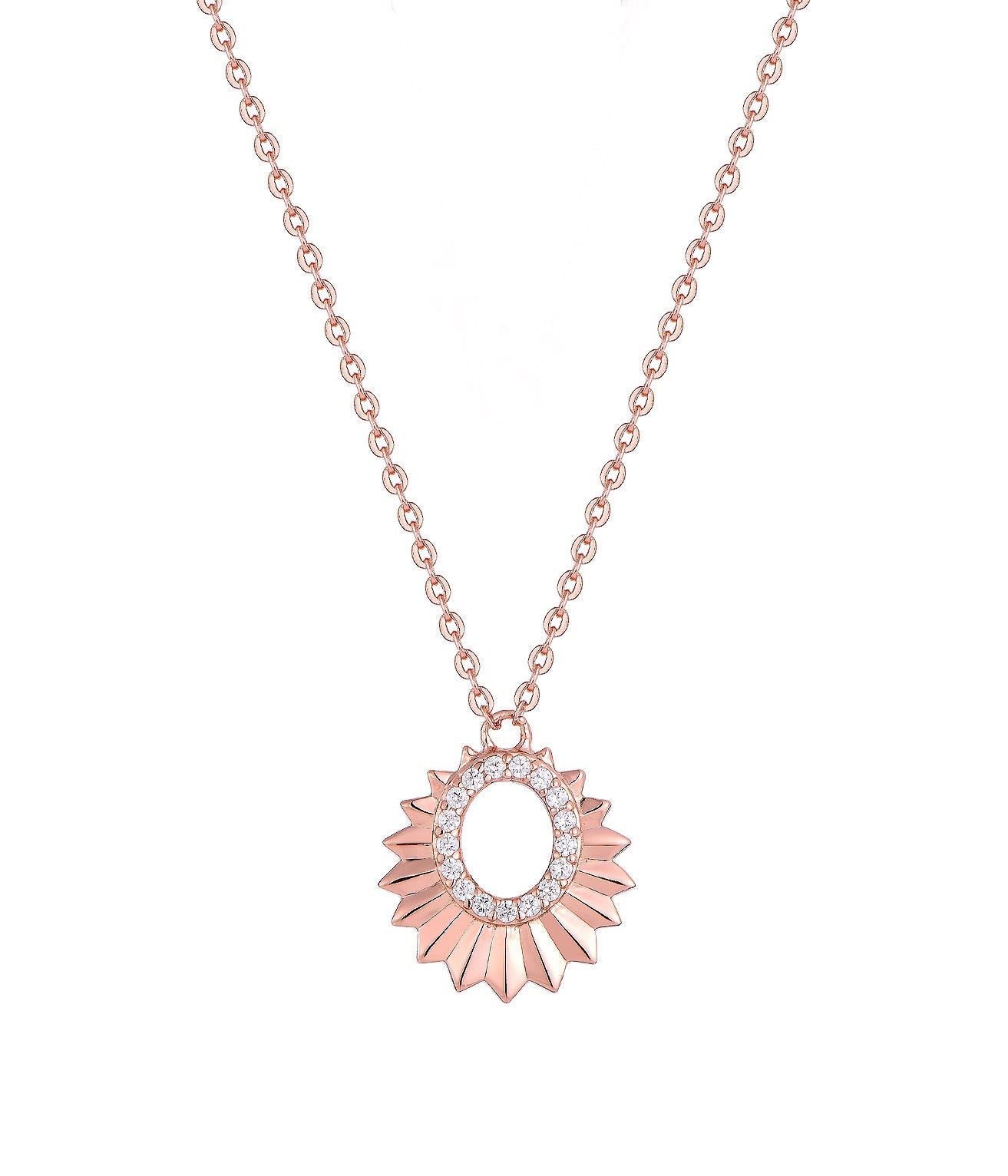 ELENA SUNBURST ROSE GOLD NECKLACE