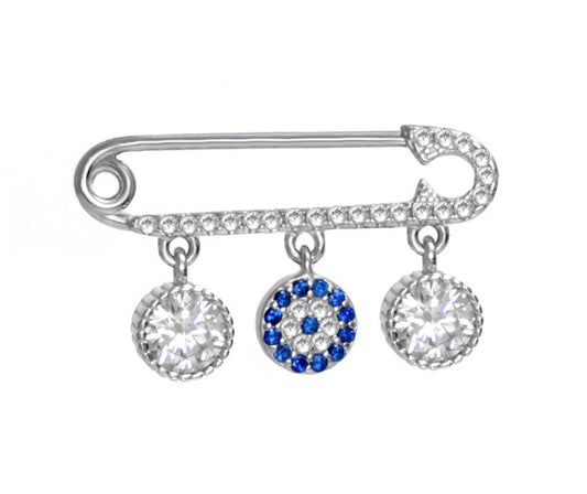 Baby Evil Eye Protection Crystal Charm Pin