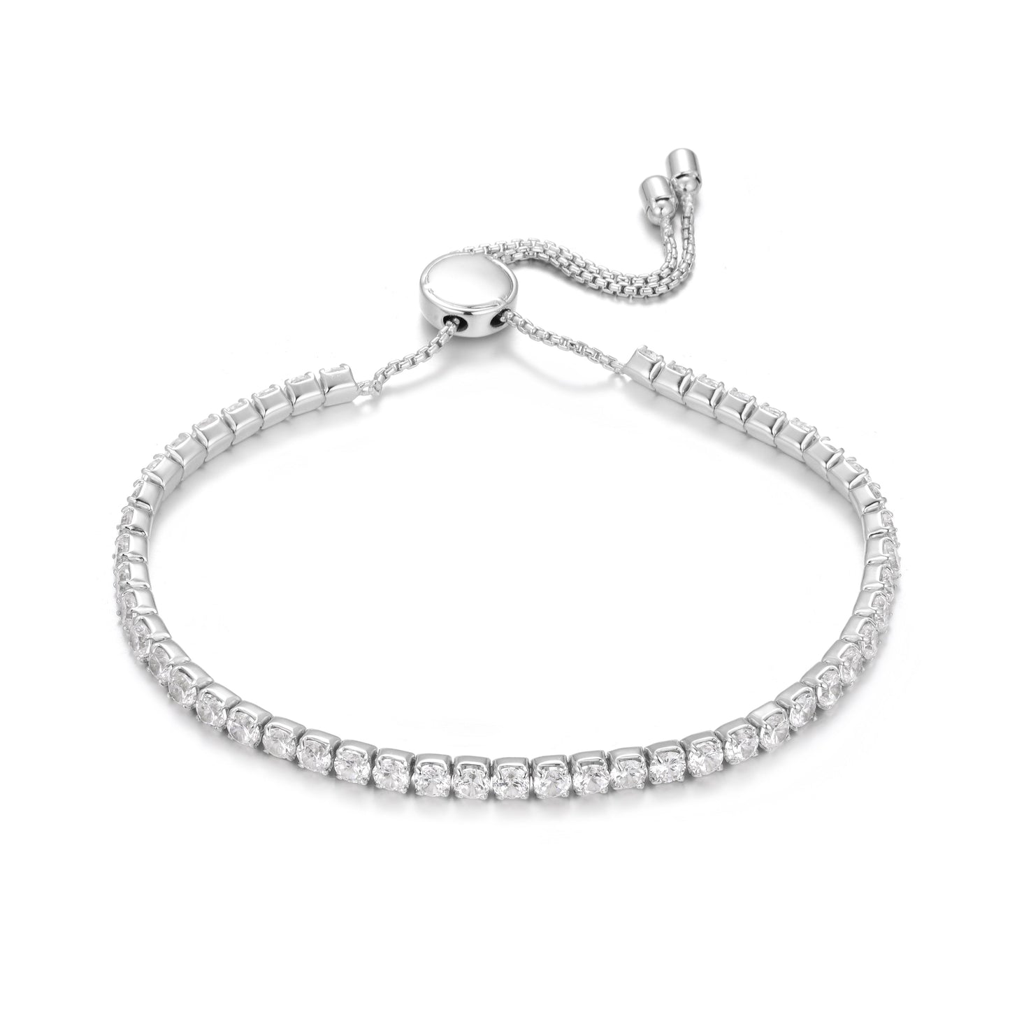 LIZZIE ADJUSTABLE SILVER TENNIS BRACELET