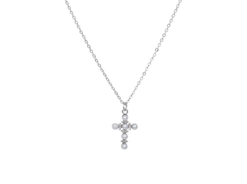 PERLA CROSS STERLING SILVER NECKLACE