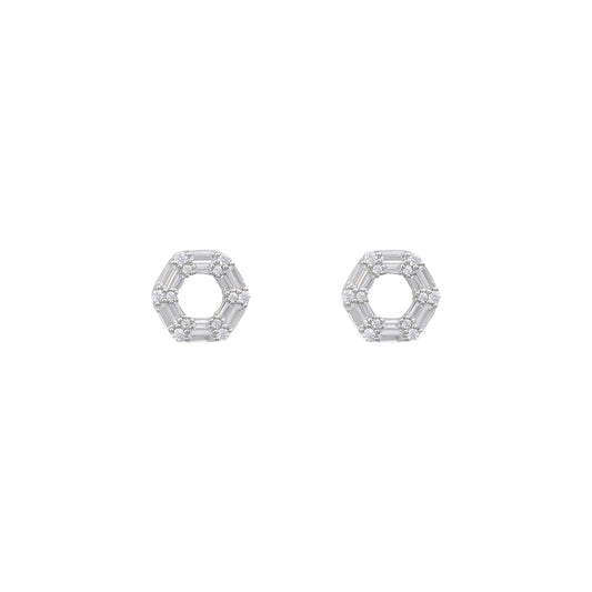 AVELINE BAGUETTE SILVER EARRINGS
