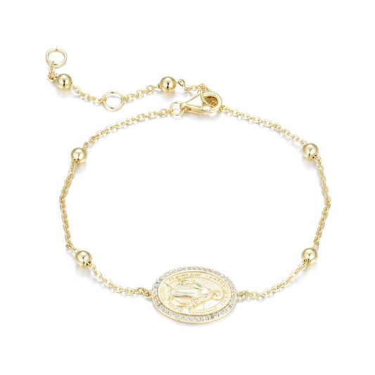 MARY CRYSTAL GOLD BEADED BRACELET
