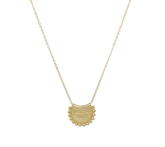 18K GOLD VERMEIL MANDALA VINTAGE NECKLACE