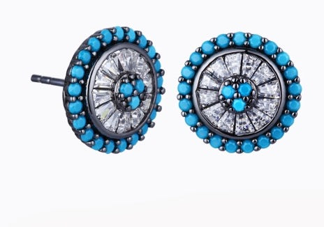 ISABEL STERLING SILVER EVIL EYE STUDS