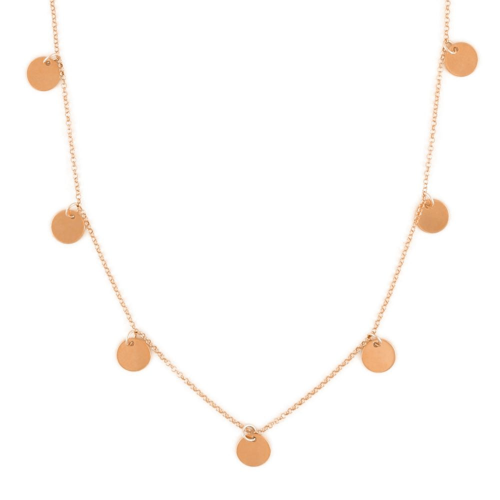 Coin necklace featuring seven mini coins 