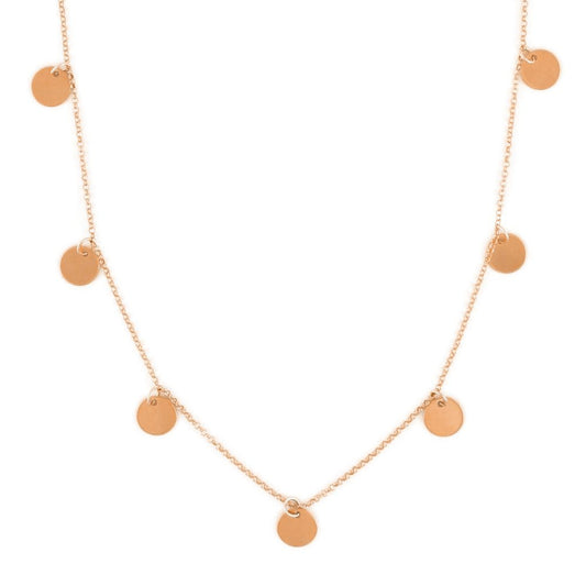 Coin necklace featuring seven mini coins 