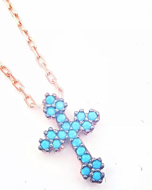 turquoise cross necklace