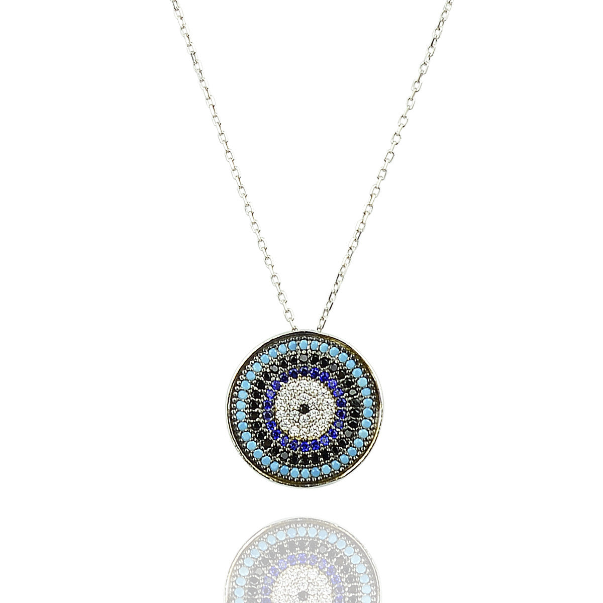 Evil eye turquoise silver necklace australia 
